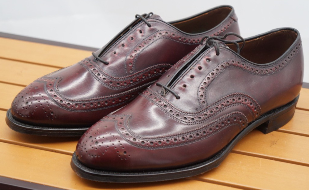 NEW Vtg. Johnston & Murphy Aristocraft Burgundy Oxford Wingtip Sz 8 E/C